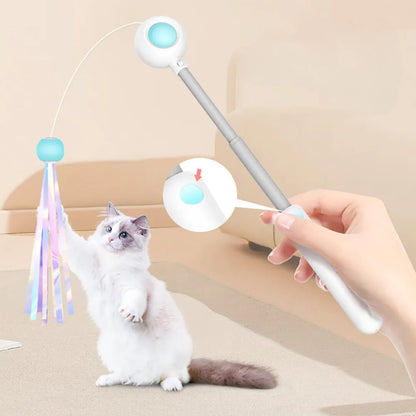 Kitty Rocket™ - 3-in-1 Retractable Cat Wand With Laser