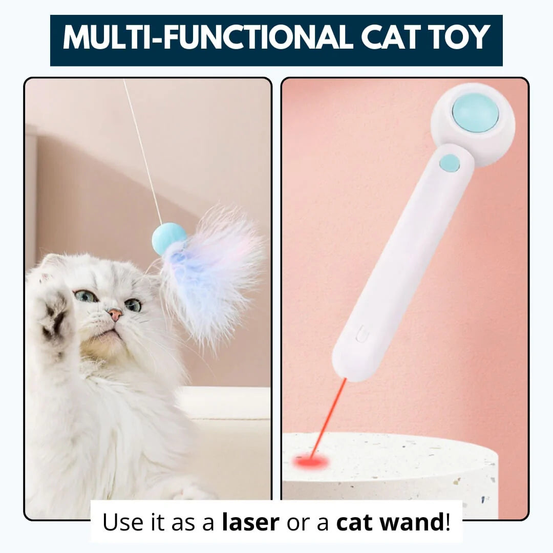 Kitty Rocket™ - 3-in-1 Retractable Cat Wand With Laser