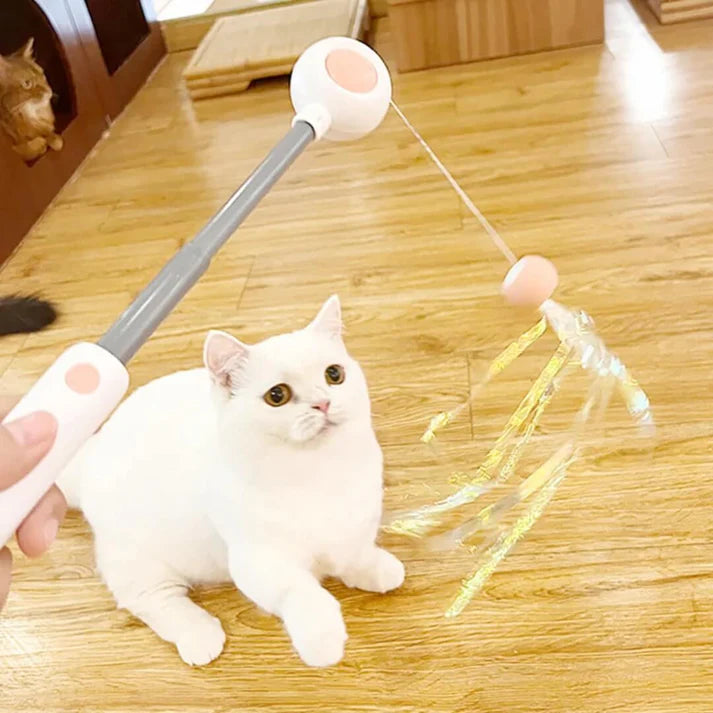 Kitty Rocket™ - 3-in-1 Retractable Cat Wand With Laser